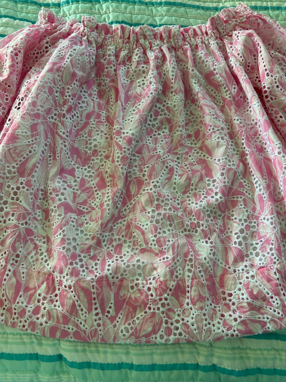 Lilly Pulitzer Pink and White Eyelet top size small
